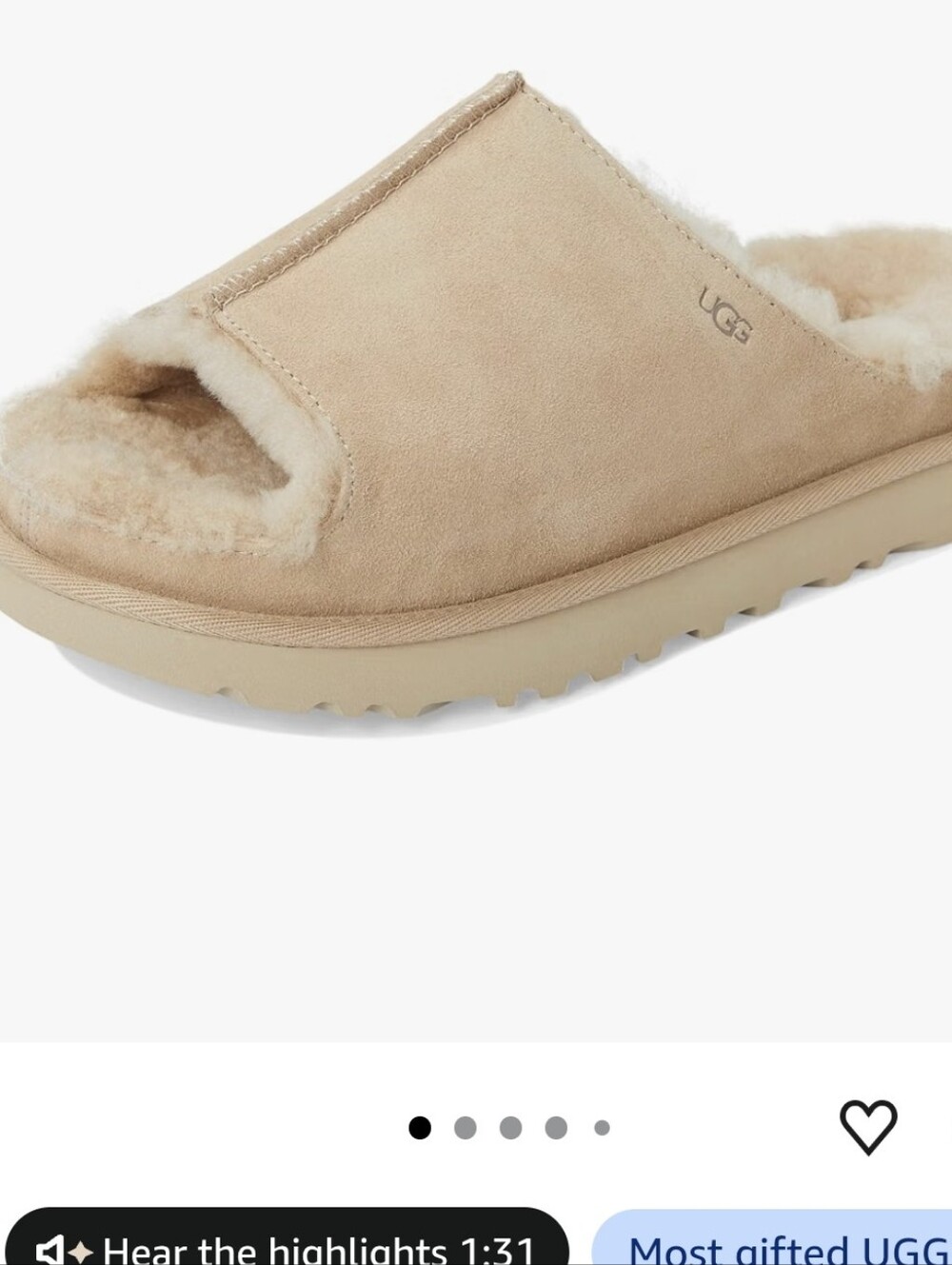 NWT !!! UGG Chestnut Sheepskin Open-Toe Slide